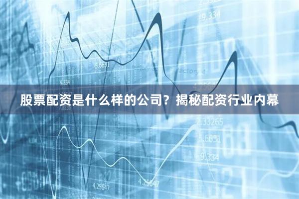 股票配资是什么样的公司？揭秘配资行业内幕
